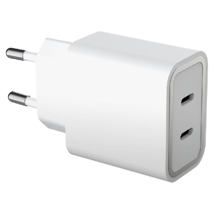 Chargeur FORCE POWER 2x USB-C 45W Recyclé Blanc