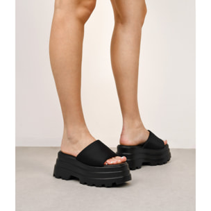 Sandalias de plataforma negras destalonadas en nailon