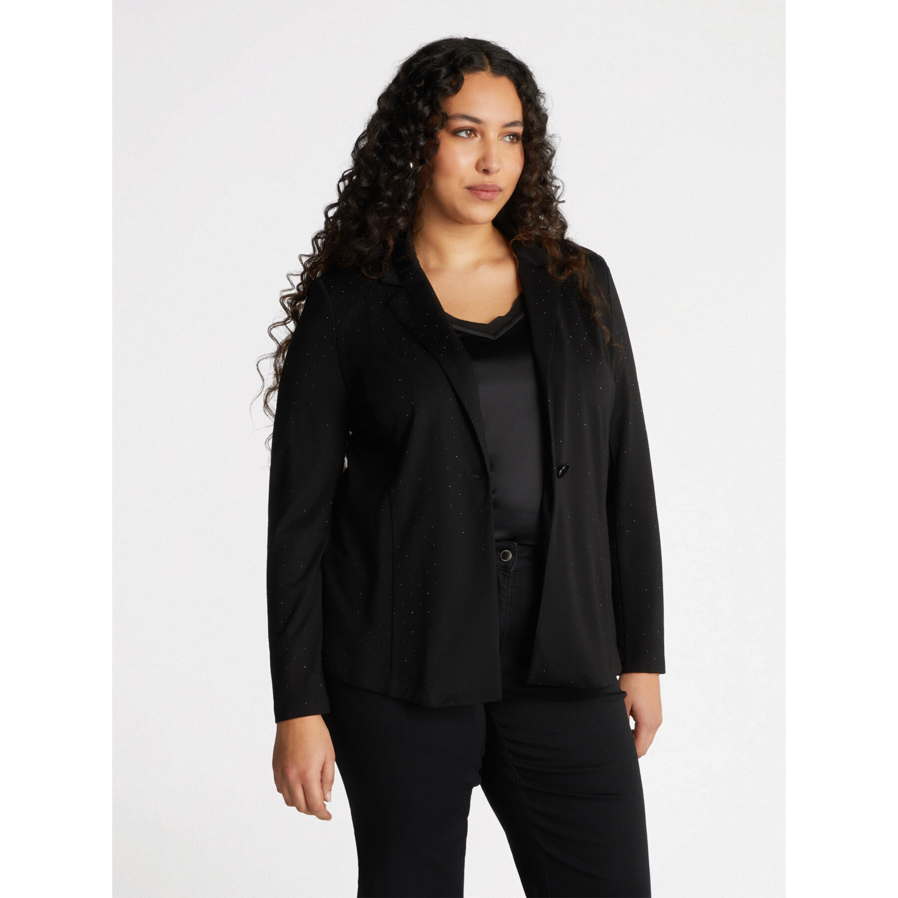 Fiorella Rubino - Top in due tessuti con scollo a V - Nero