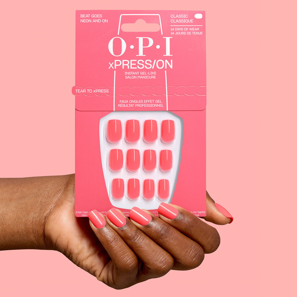 xPRESS-ON - Beat Goes Neon and On - Faux ongles réutilisables, effet gel - OPI