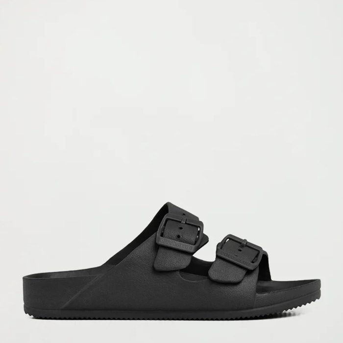 Chancla bio unisex negra con doble hebilla Polo Club