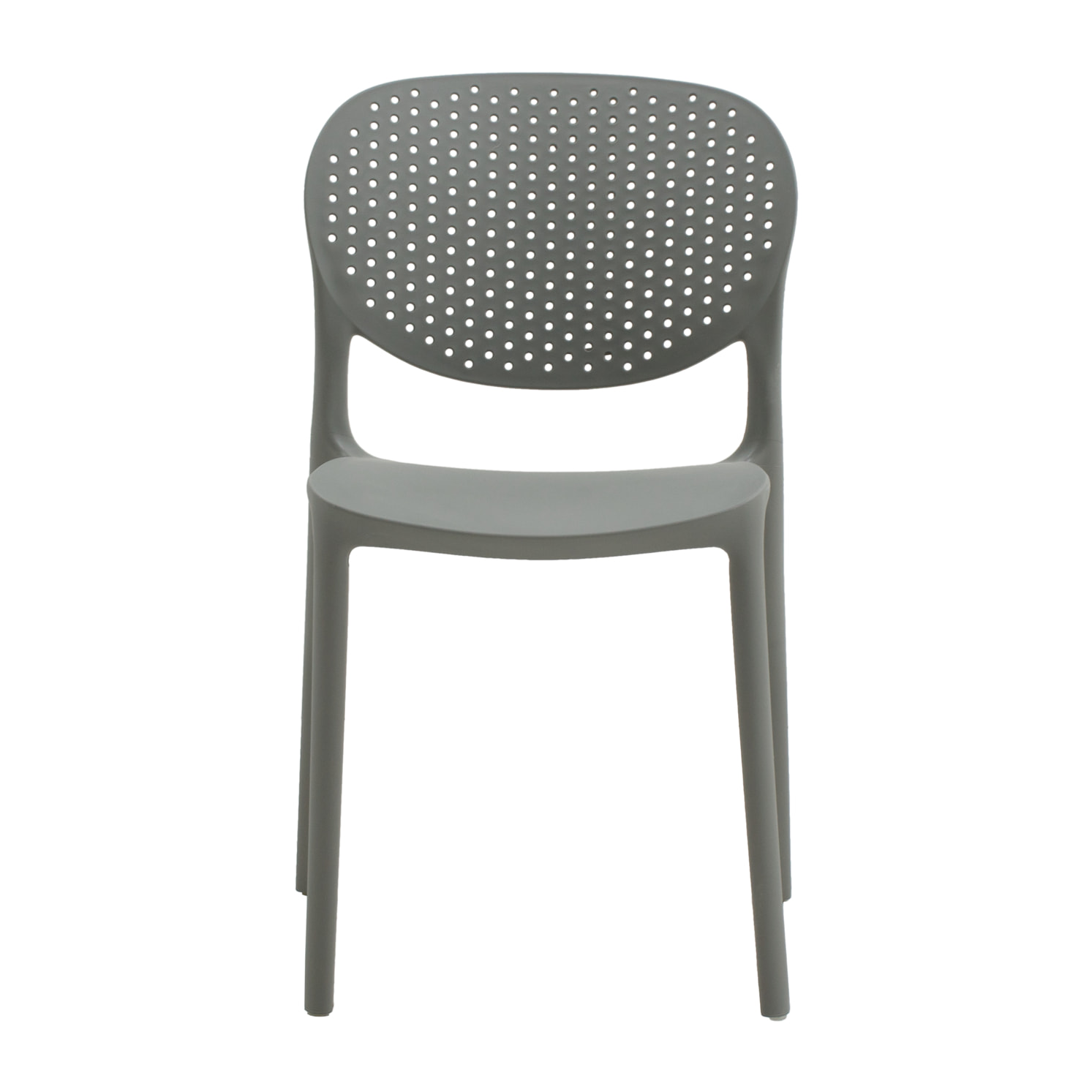 set 2 sedie impilabili in polipropilene grigio