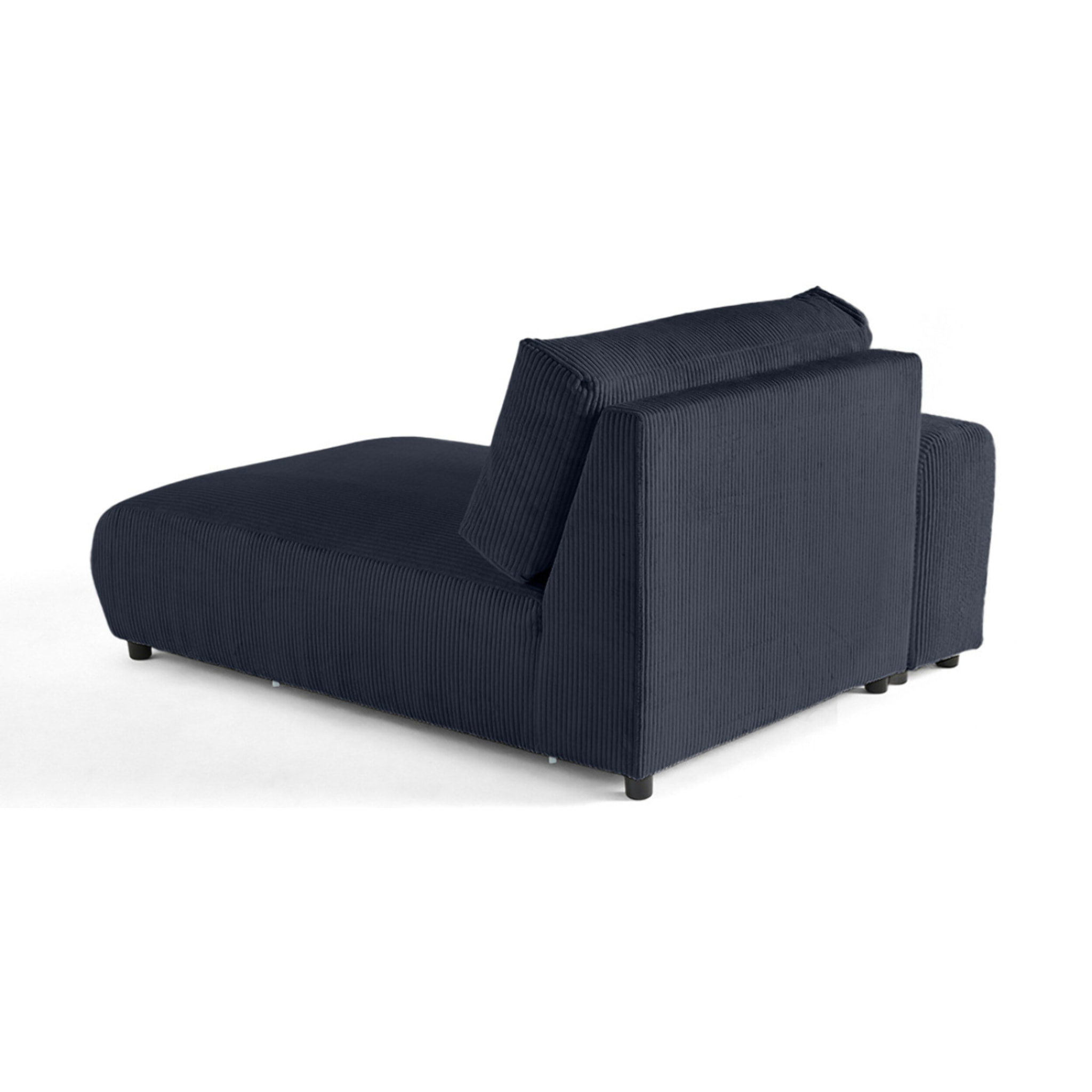 Garance - module d'assise méridienne gauche - en velours côtelé - Bleu nuit