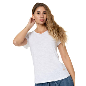 Camiseta de manga corta estilo safari urbano para mujer