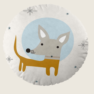 Cojín Redondo Estampado - Con Relleno - Algodón - Viaje Espacial