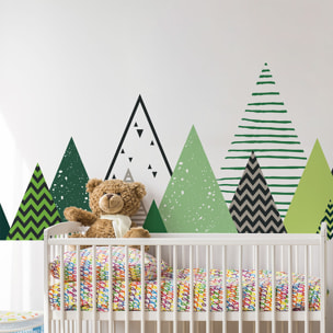 Stickers muraux enfants - Décoration chambre bébé - Autocollant Sticker mural géant enfant montagnes scandinaves DARKA