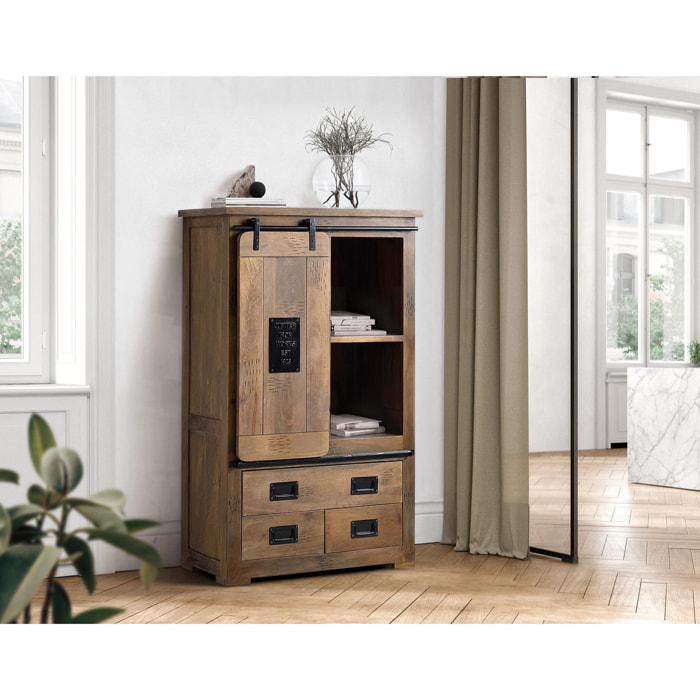 Alacena de Madera de Mango 90 Cm Estilo Industrial