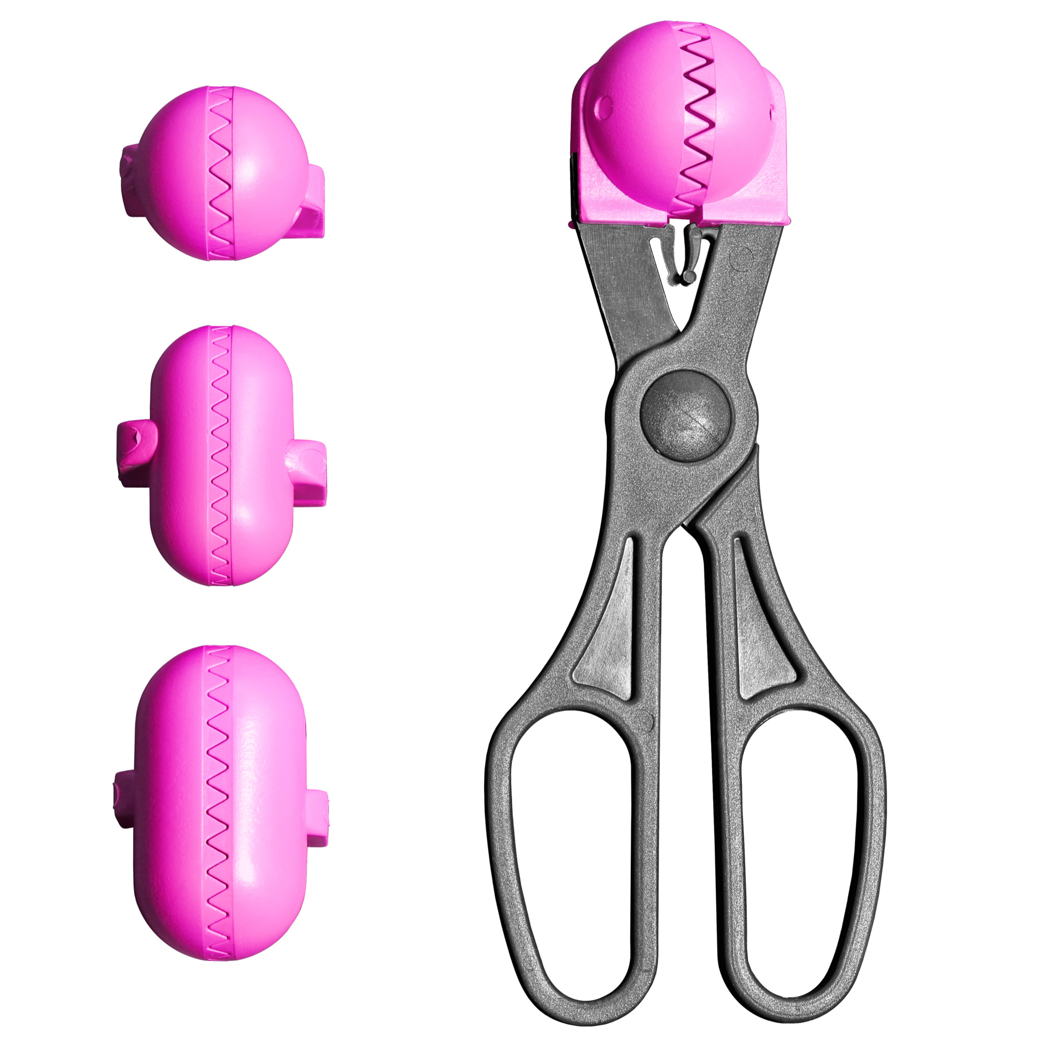 Utensilio multiuso con 4 moldes intercambiables , para croquetas, albóndigas, bolas, sushi, en color rosa de plástico - La croquetera: patentado y fab