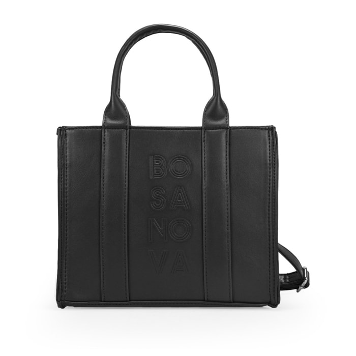 Bolso de mano negro con cremallera