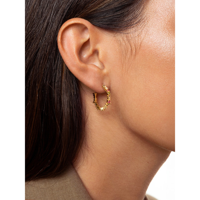 Pendientes Aro Estellar Colors Baño Oro