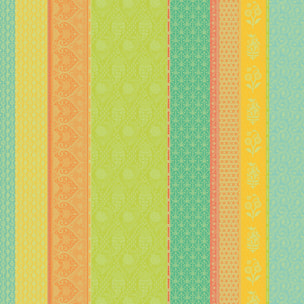 Nappe pur coton motif jacquard multicolore Mille saris kerala