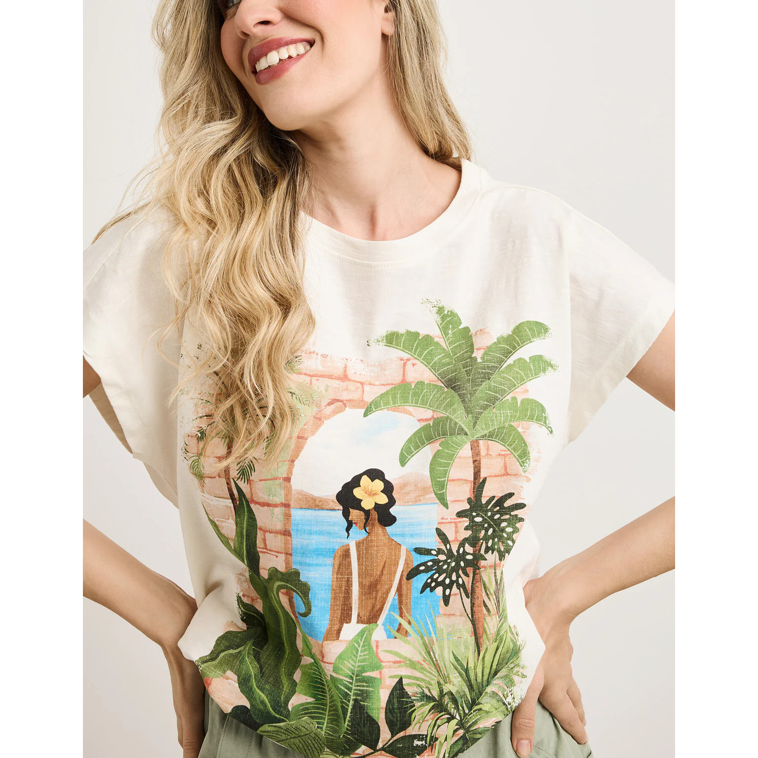 Camiseta Manga Corta Beige - Balmina