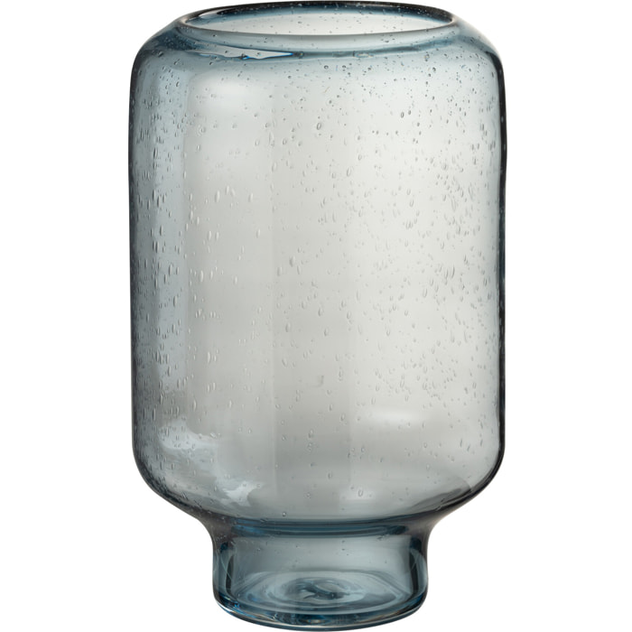 J-Line Vase Nora Sur Pied Rond Verre Bleu Clair Large