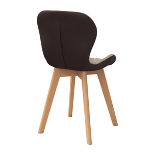 Chaises Gladys en tissu et pieds bois