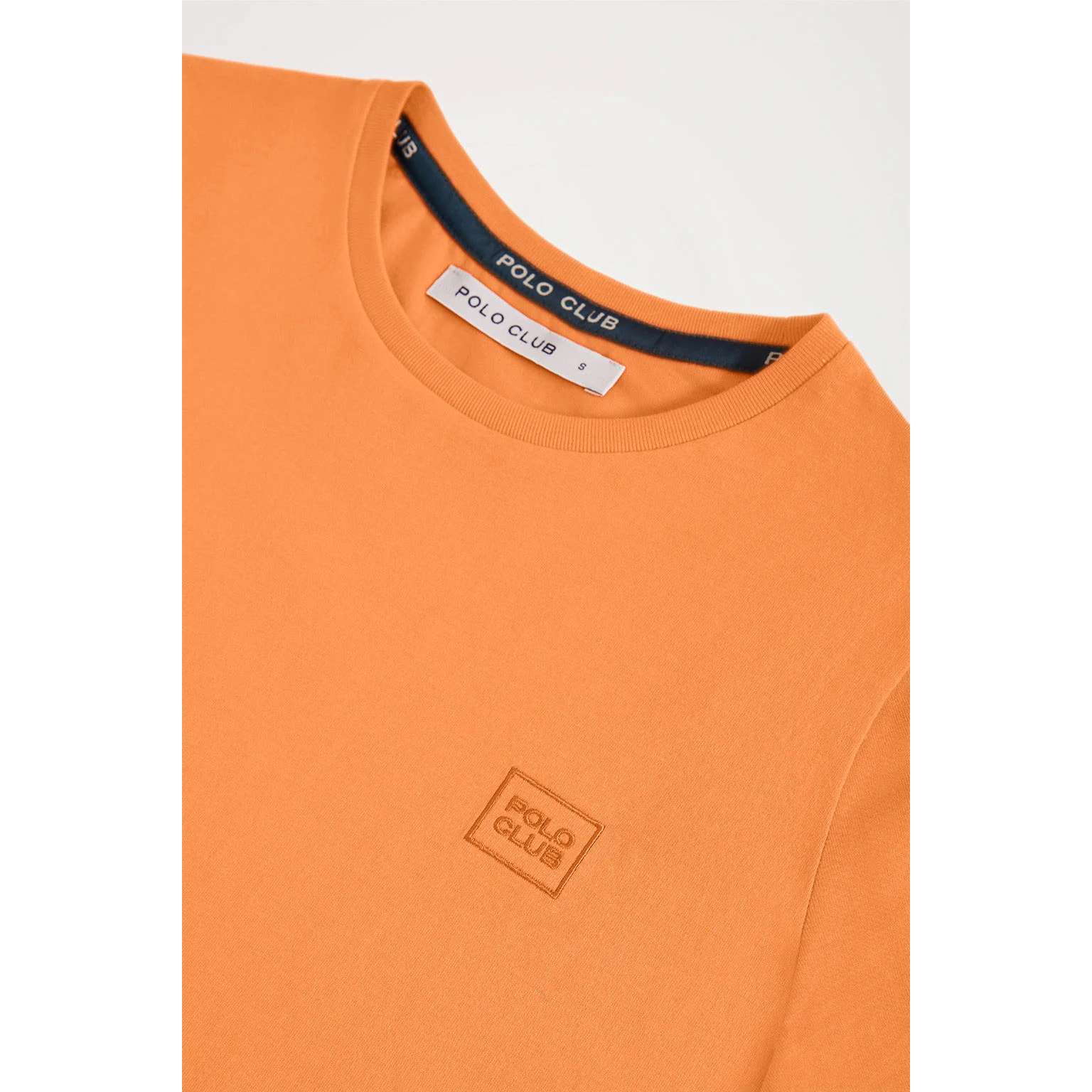 Camiseta básica naranja de manga corta con logo Polo Club