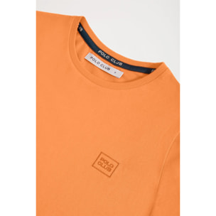 Camiseta básica naranja de manga corta con logo Polo Club