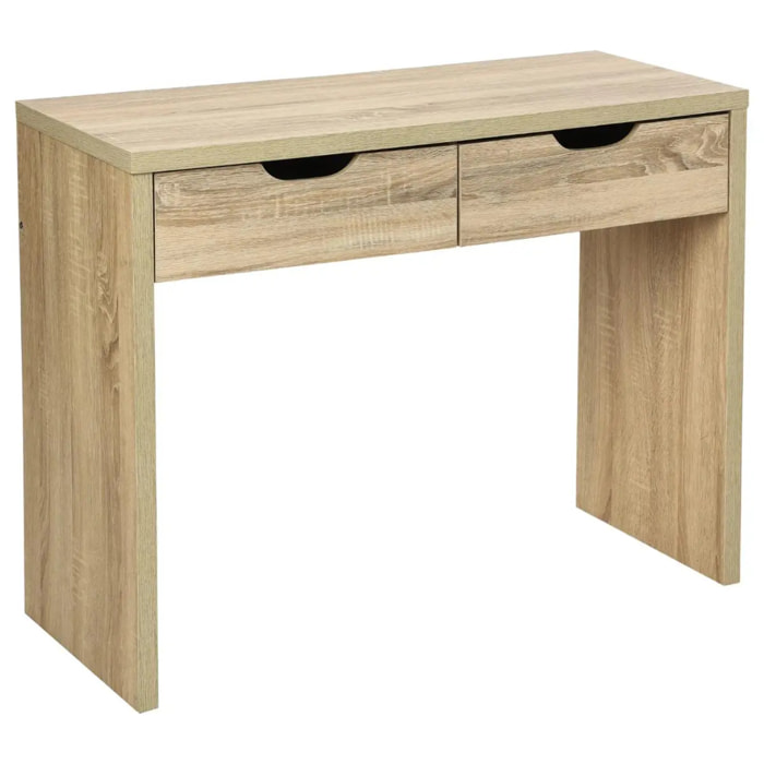 Console 2 tiroirs "Bivoak" effet chêne naturel