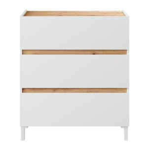 Cómoda Tempus Blanco Artik (Blanco Mate) - Roble Nodi