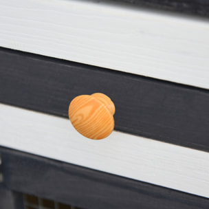 Conejera de Madera Jaula para Conejos con Techo Abatible Escalera y Bandeja Extraíble Conejera para Exterior 197x49x86 cm Gris