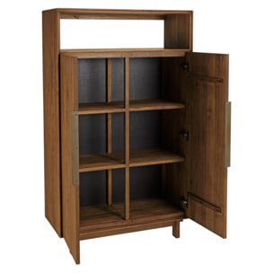 SIXTINE - Buffet 2 portes 1 étagère ouverte 90x155cm en bois de teck recyclé