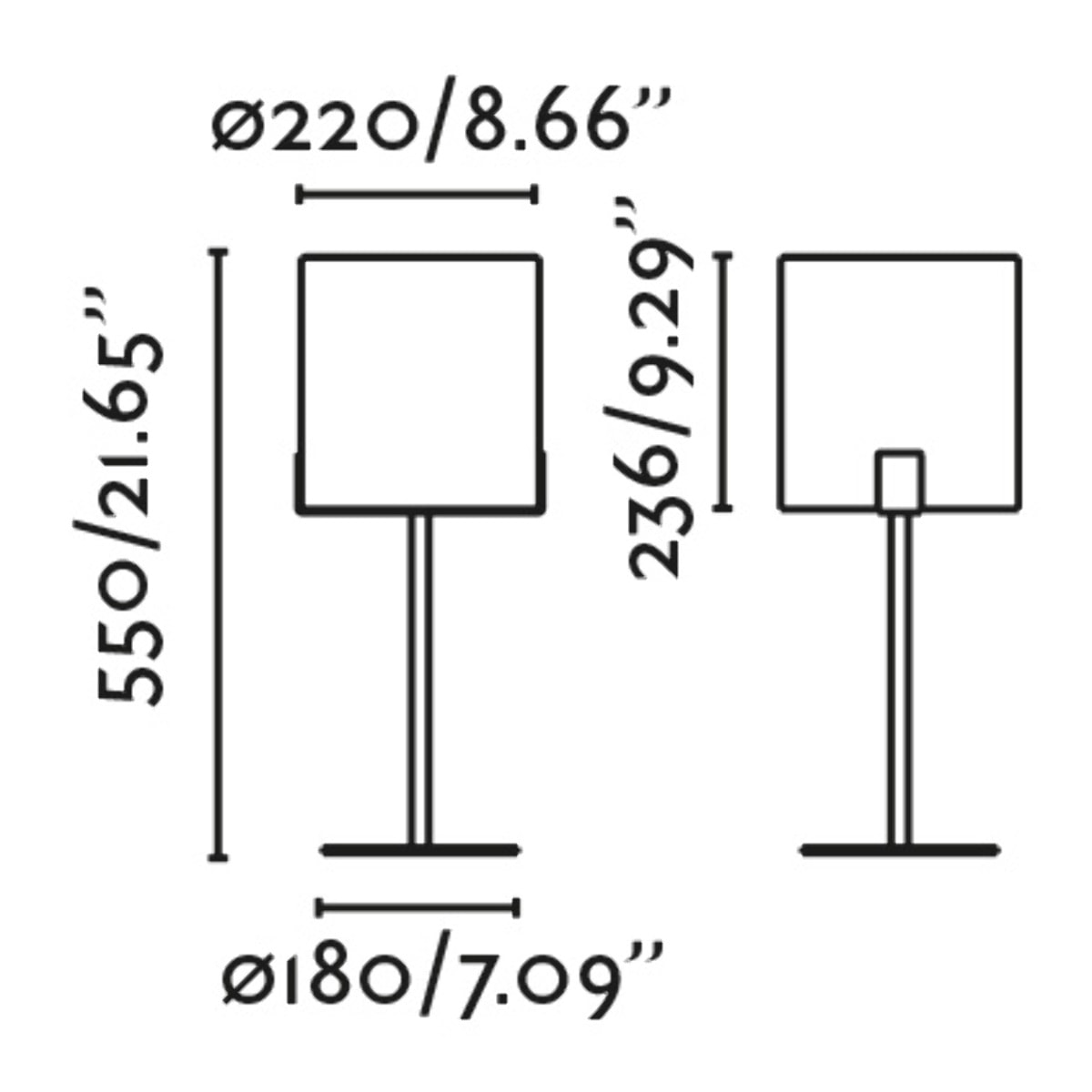 NILA Lampe de table noir et blanc cassé