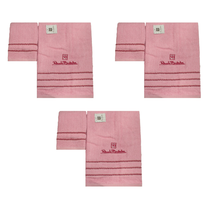 Renato Balestra 3 Set di 2 Asciugamani da bagno (1 viso e 1 bidet) Rosa