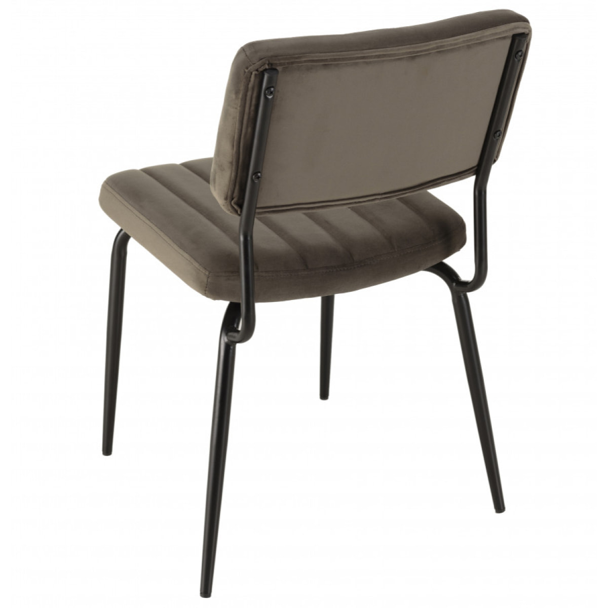 ALBANE - Chaise velours gris foncé pieds métal noir