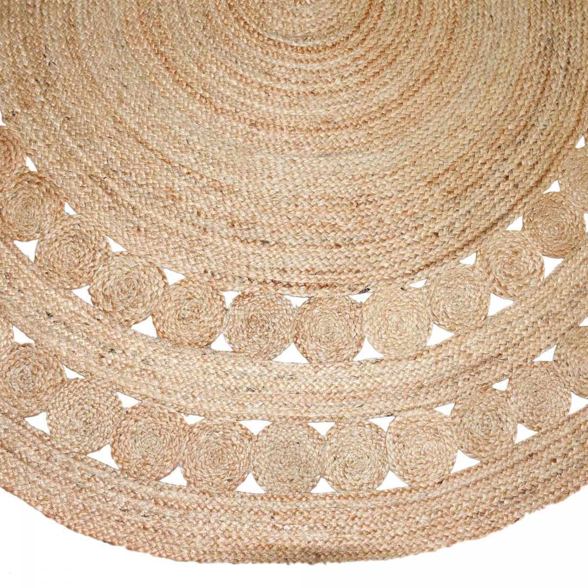 Tapis rond 80x80 rond JT RONDI Beige , tapis jute artisanal