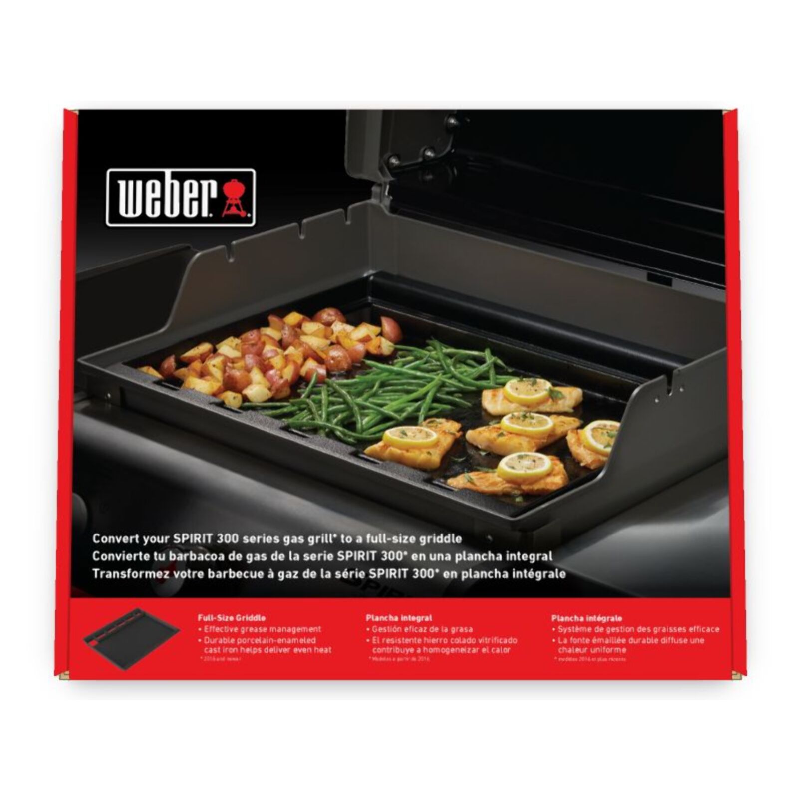 Plancha pour barbecue WEBER grand format pour spirit 3 bruleurs