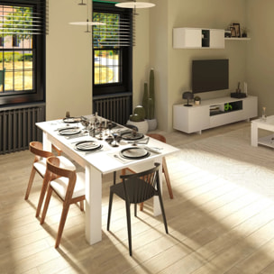 Pack salón con mesa de comedor Kenzo Plus VB Blanco Brillo - Gris Antracita