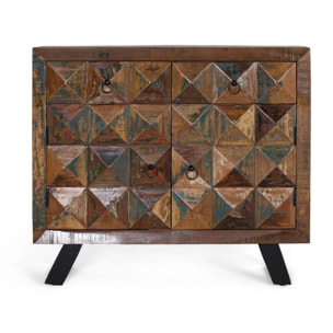 Consola de Madera Reciclada 100 Cm Estilo Industrial Moderno
