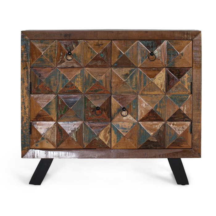 Consola de Madera Reciclada 100 Cm Estilo Industrial Moderno
