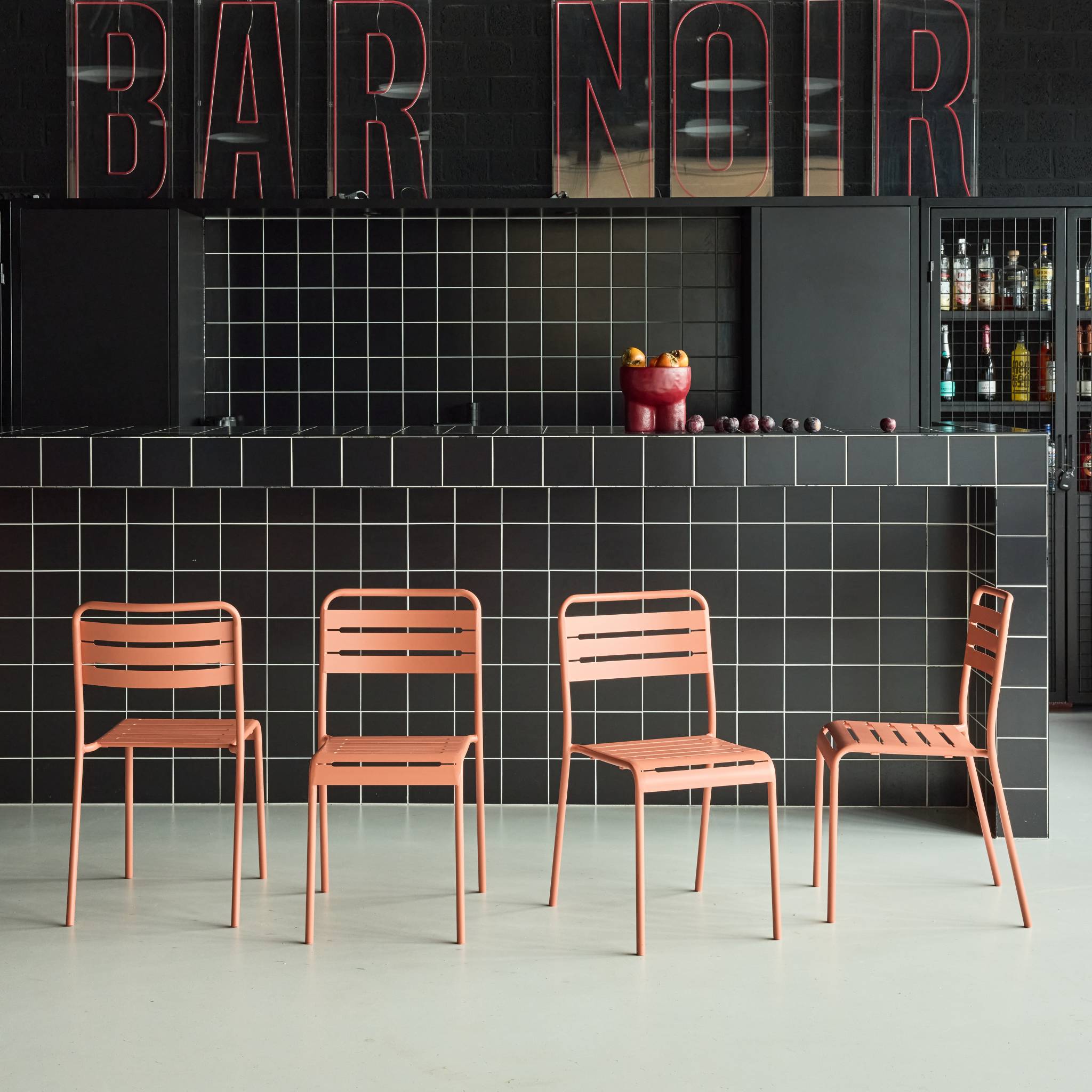 Chaise de jardin acier (lot de 4) AMÉLIA