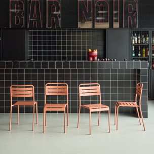 Chaise de jardin acier (lot de 4) AMÉLIA