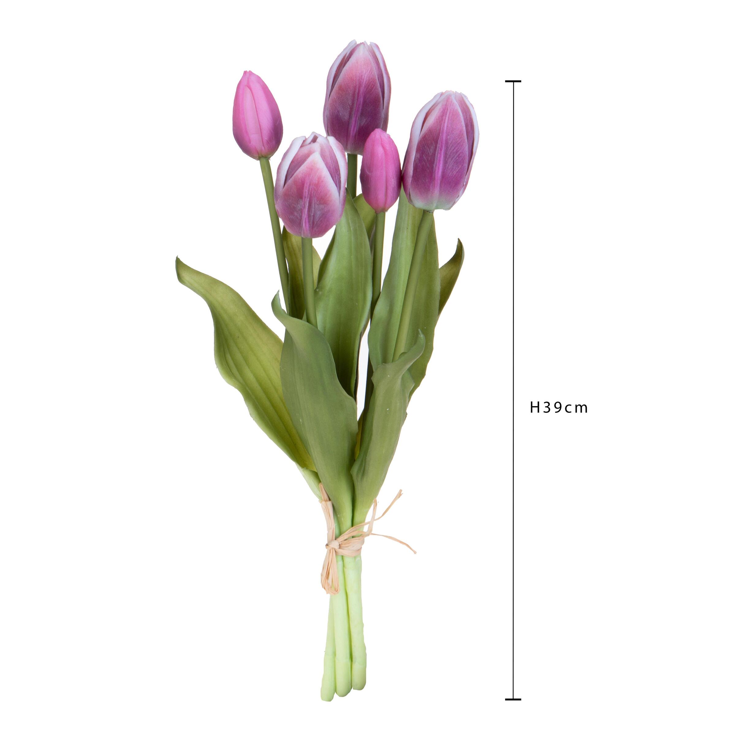 Mazzo di tulipani 1 pz - Colore Viola - 20xH39x20cm - Bianchi Dino