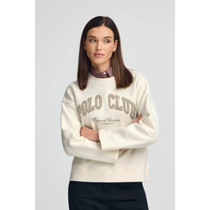 Sudadera color crudo de corte holgado con logo Established 2012 Polo Club