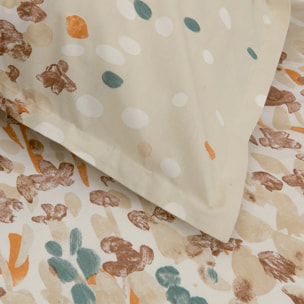 Taie d’oreiller coton floral - Beige