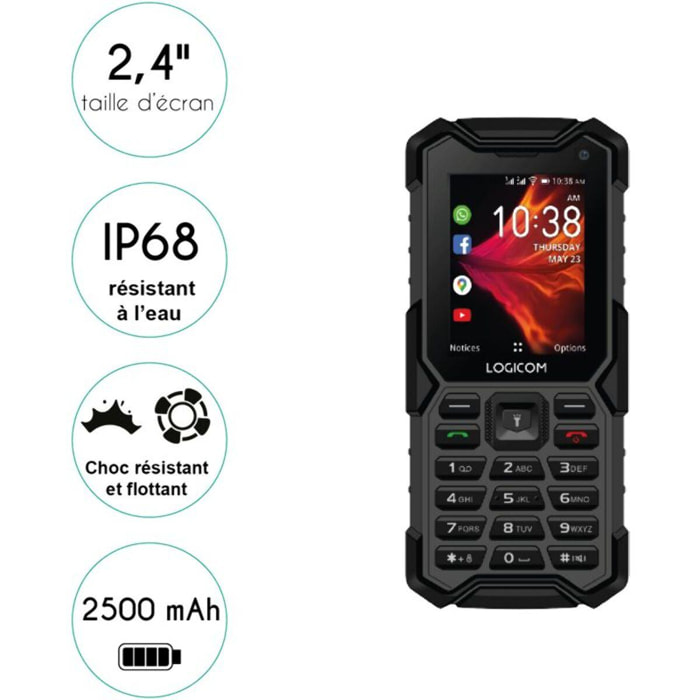 Téléphone portable LOGICOM Xtrem 40 Pro Noir 4G