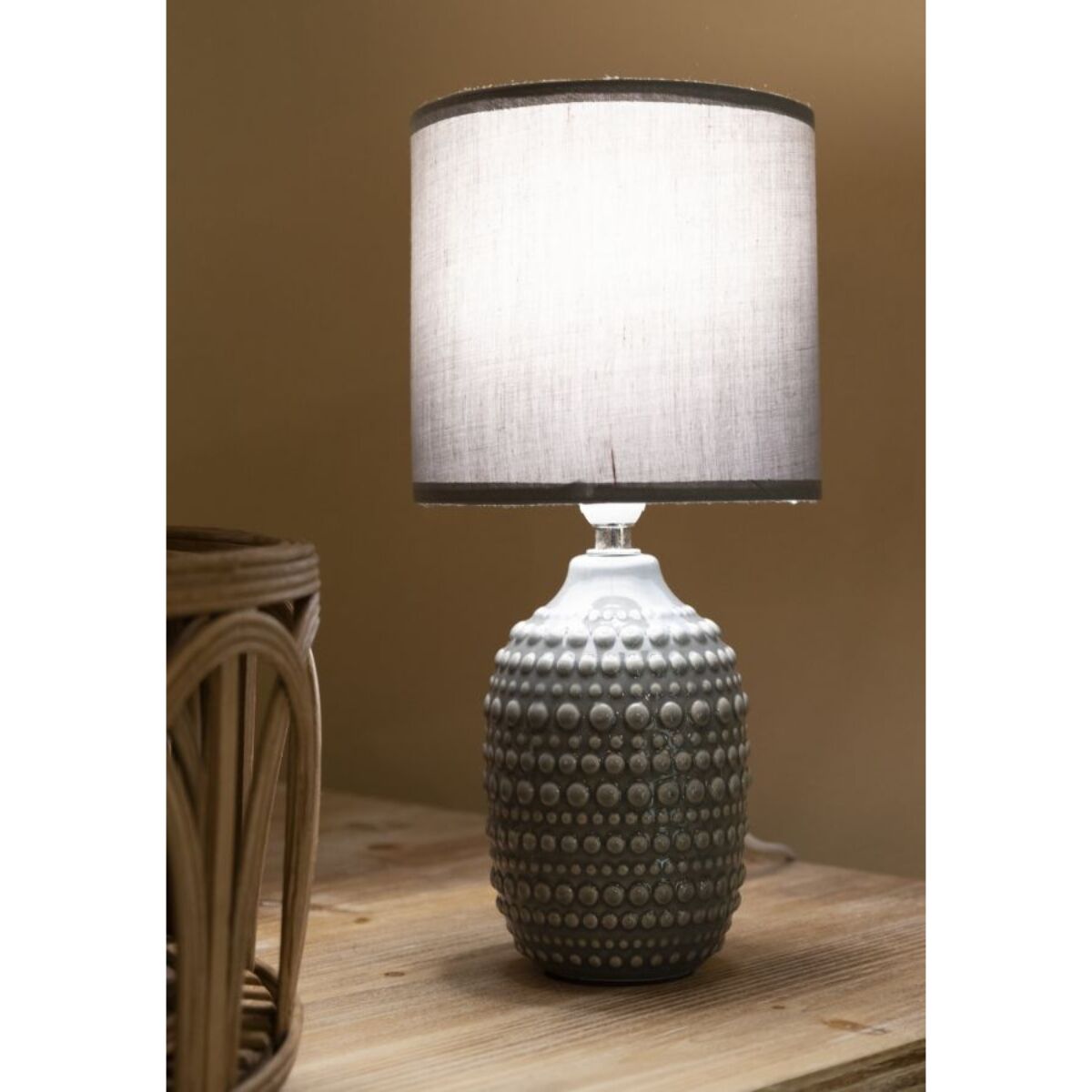 LAMPADA DA COMODINO POINTS GRIGIA CM Ø 15X30,5