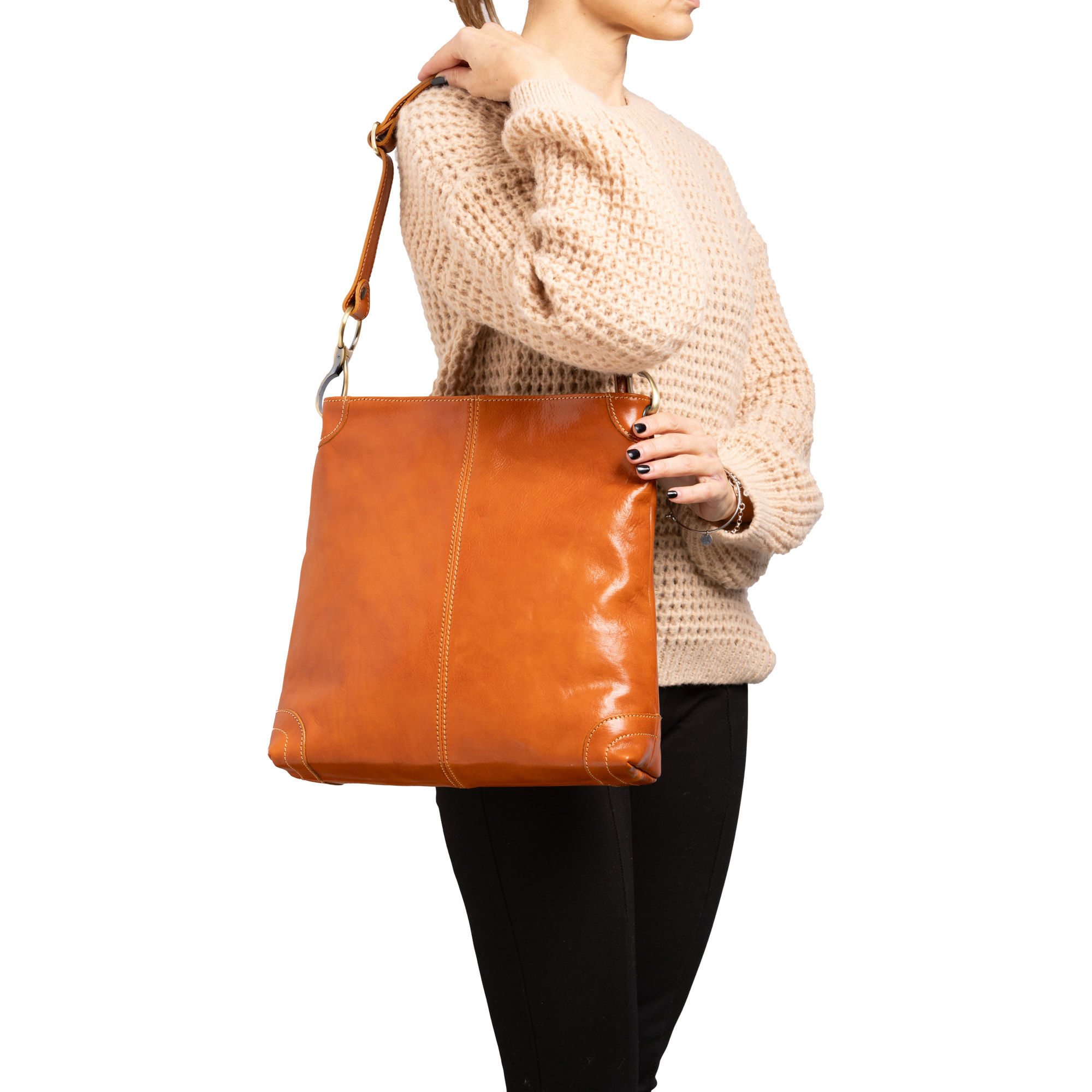 Borsa a spalla  da donna In Vera pelle Made in Italy 32x32x11 cm