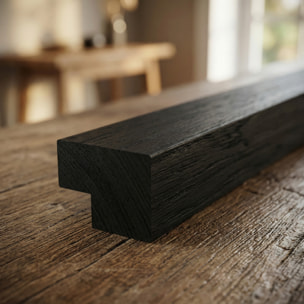 Barre d'extrémité MDF 120 cm pour panneaux acoustiques intérieurs SATAKUPANNON612, décor chêne noir (SATAKUPANBOTKL12)