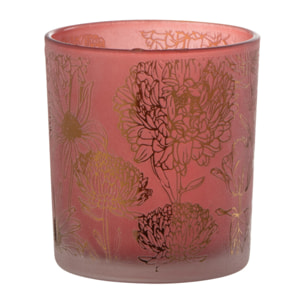 J-Line photophore Fleurs - verre - rouge/or - small