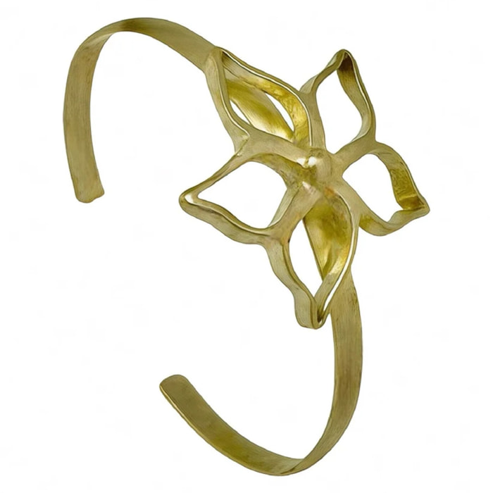 Pulsera brazalete fino IrregularBlom Únic dorado (latón) ajustable