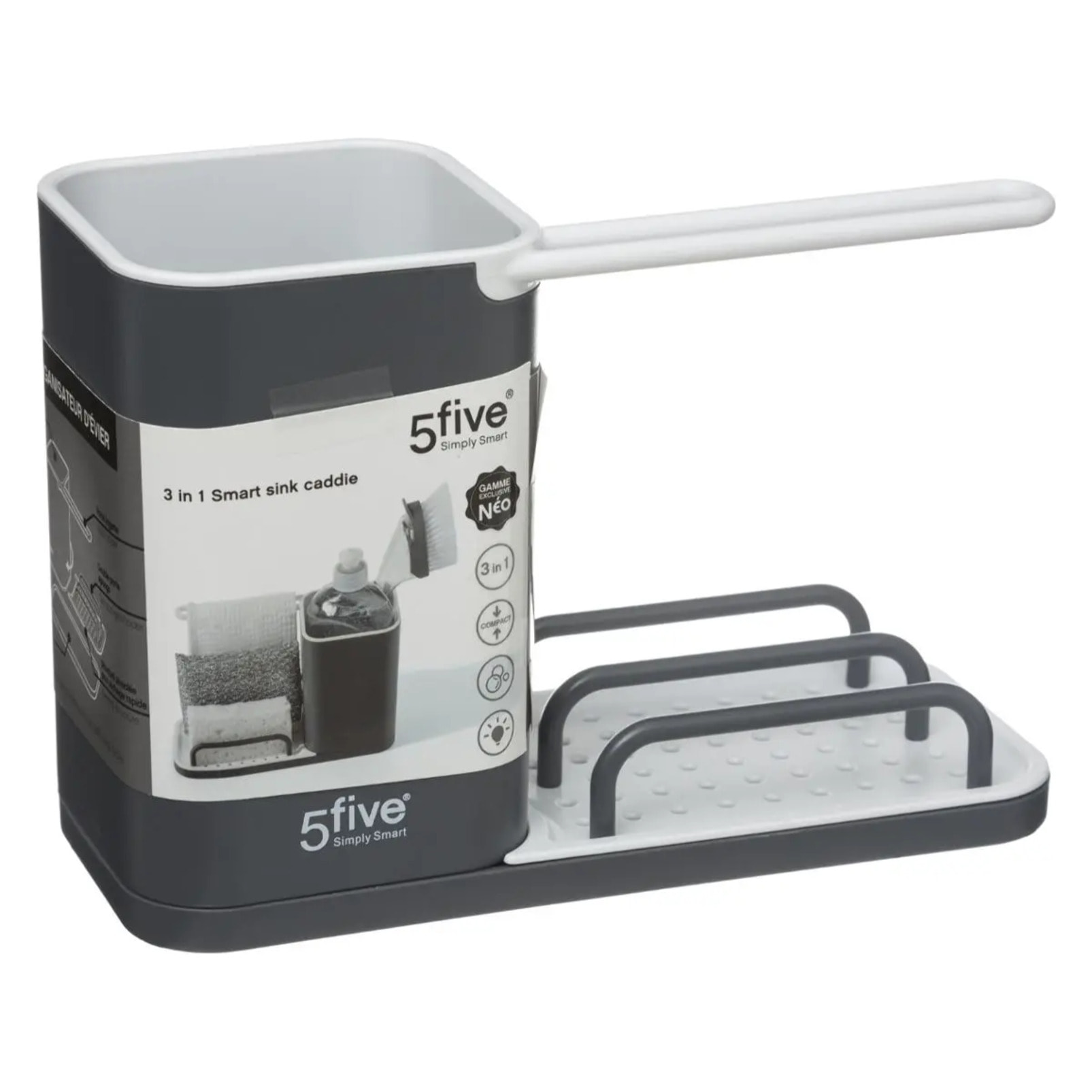 Organiseur d'évier 4en1 "Néo" gris anthracite