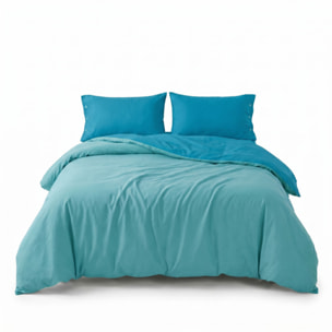 Parure copripiumino singolo in cotone bicolore morbido e traspirante, set sacco copripiumino con federa, design semplice ed elegante, tessuto resistente e certificato OEKO-TEX, facile da lavare, comfort naturale per uso quotidiano