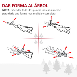 Árbol de Navidad 180 cm Árbol de Navidad Artificial Grande con 390 Puntas de Rama Decoración Navideña para Interiores Fácil de Montar Blanco