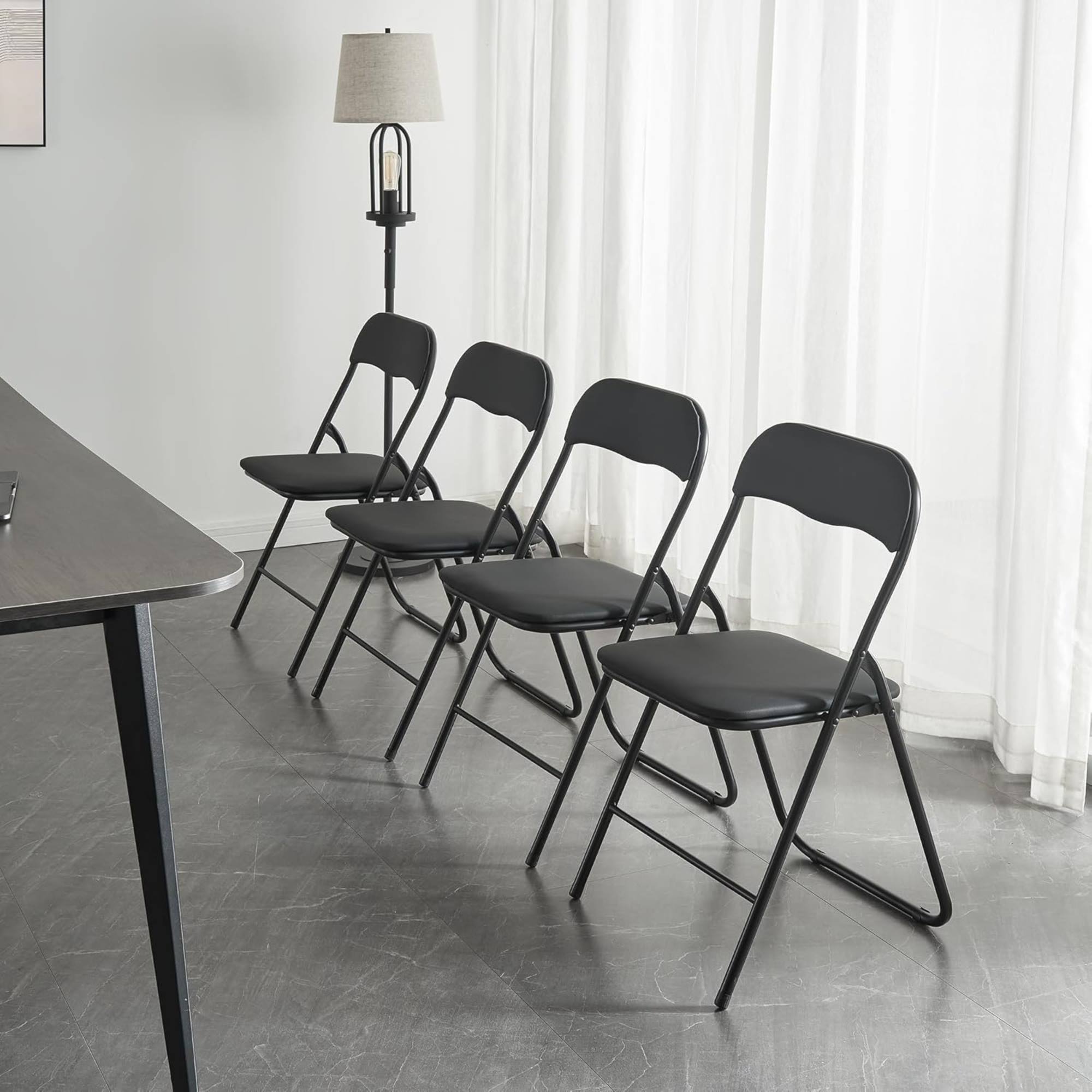 WELL HOME - Set de 2 Sillas Plegables color Negro resistente y práctica para exteriores