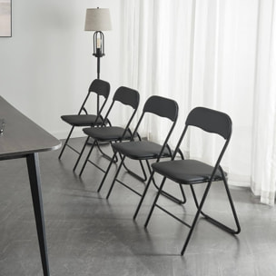 WELL HOME - Set de 2 Sillas Plegables color Negro resistente y práctica para exteriores