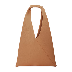 Borsa a spalla donna marrone in tessuto
