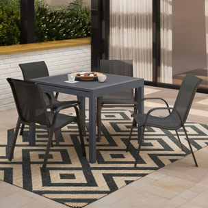 Ensemble repas extensible 8 places polywood gris